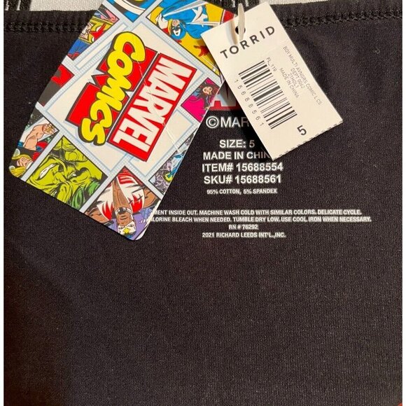 Marvel Comics +5 Super Hero Graphic Logo Name Waistband Cotton Boyshort Panties - Picture 6 of 6